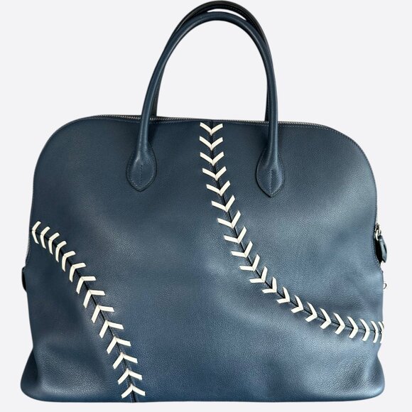 Hermes Blue Togo Baseball Bolide 45 - Picture 3 of 7